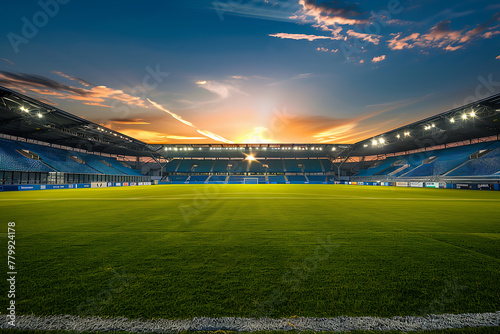 soccer stadium viewed at grass level © ChemaVelasco
