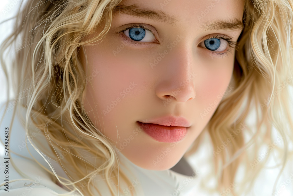 Portrait of female robot, android face, Artificial intelligence concept, Portrait of female robot, android face, Artificial intelligence concept,