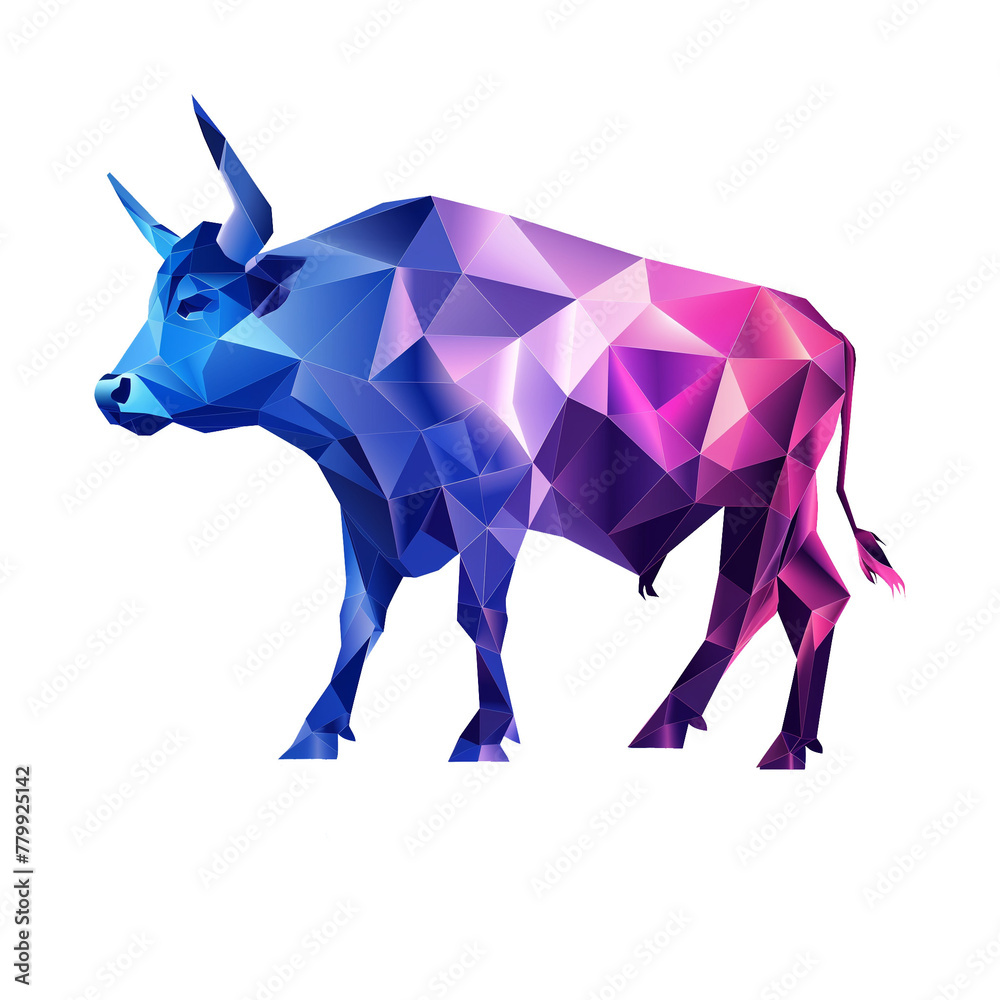 Bull, Low-poly, Ultra minimalistic illustration Bull, Low-poly, Ultra minimalistic illustration