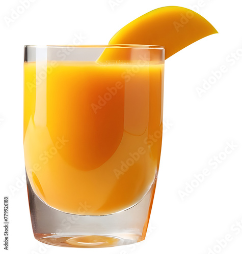 Sweet mango juice in a glass jar on a transparent background (ID: 779926188)