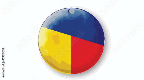 Romania Flag Button Round Vector Art Design flat vector