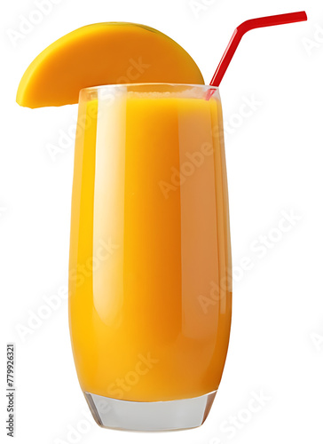 Sweet mango juice in a glass jar on a transparent background (ID: 779926321)