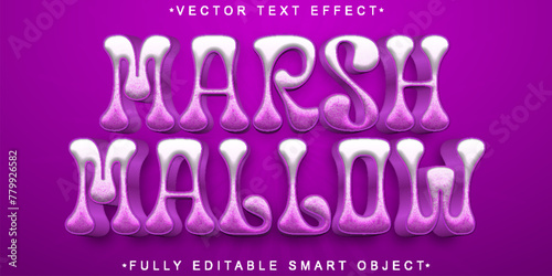 Sweet Cute MarshMallow Vector Fully Editable Smart Object Text Effect