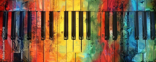 a colorful piano keys photo