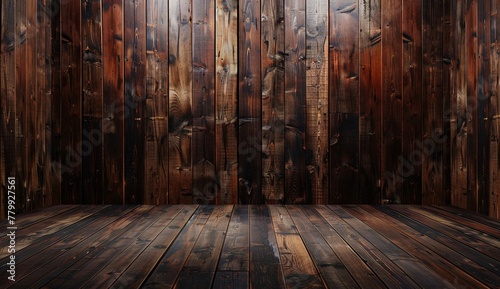 a wood wall and floor photo