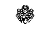 robbers mascot logo icon in black and white, robbers mascot design