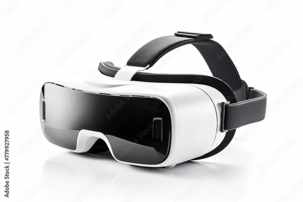 Modern VR visual reality headset isolated on white Modern VR visual reality headset isolated on white
