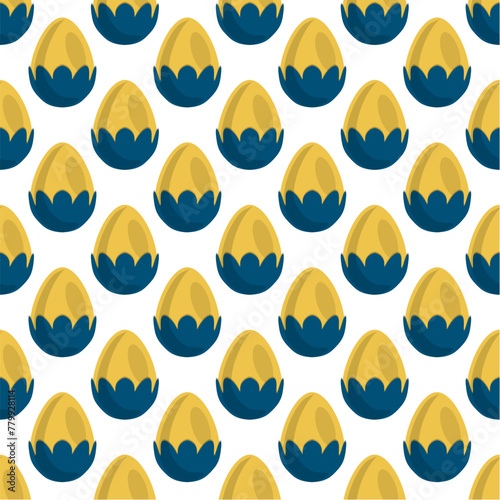 Illustration on theme seamless celebration holiday Easter with hunt colorful bright eggs