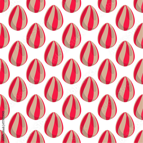 Illustration on theme seamless celebration holiday Easter with hunt colorful bright eggs