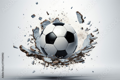 generated illustration of moving soccer ball around splash © seanzheng