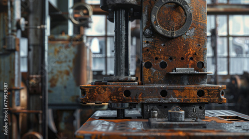 heavy-duty press designed for punching holes in materials such as metal, leather, and paper