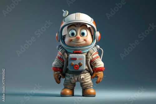 Illustration of a cosmonaut, 3d render © Sandu