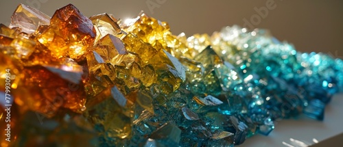 natural crystal minerals in vibrant colors magical light