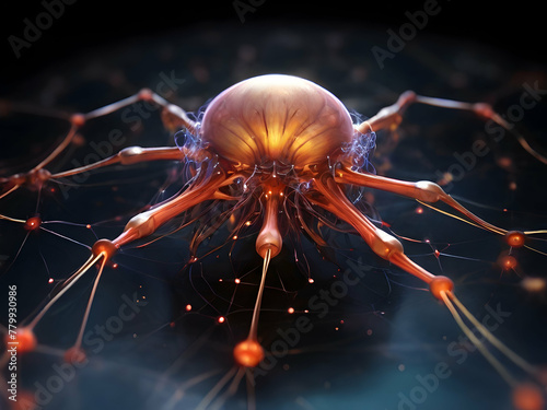 3d rendered illustration of a virus. AI generated 