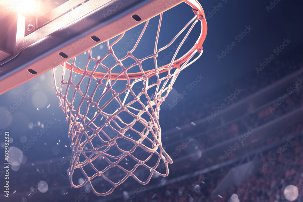 Basketball background with a ball scoring