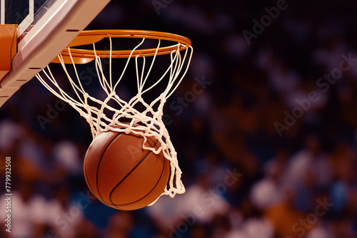 Basketball background with a ball scoring photo