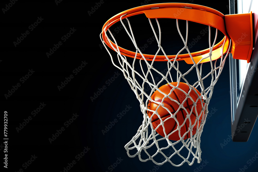 Basketball background with a ball scoring