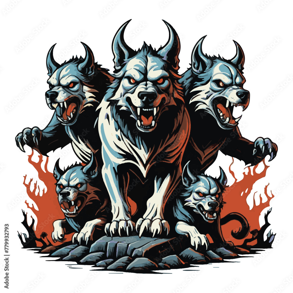 clipart vector isolation a dog from hell