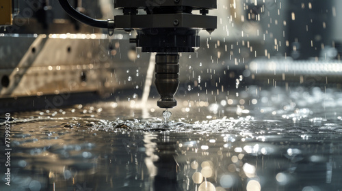 A high-precision water jet cutter that delivers clean cuts with minimal kerf width for a wide range of materials