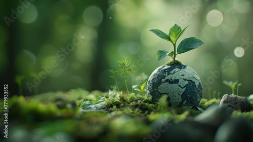 A Young Plant on Miniature Earth