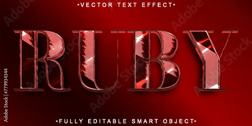 Red Luxury Shiny Ruby Vector Fully Editable Smart Object Text Effect