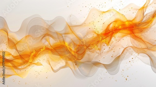 A close up of a yellow and orange colored abstract design, AI