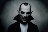 Creepy scary vampire portrait. Evil count