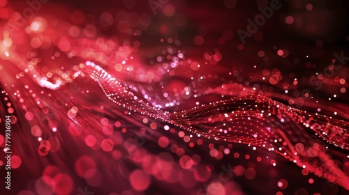 Red futuristic technology background with organic motion photo
