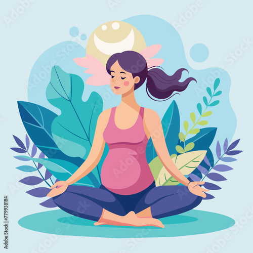 pregnant-yoga--beautiful-pregnant-woman-attending
