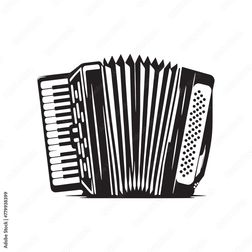 Creative Soundwaves: Dynamic Accordion Silhouette, Enhanced by Sleek Vector Design, Accordion Illustration - Minimallest Accordion Vector Creative Soundwaves: Dynamic Accordion Silhouette, Enhanced by Sleek Vector Design, Accordion Illustration - Minimallest Accordion Vector