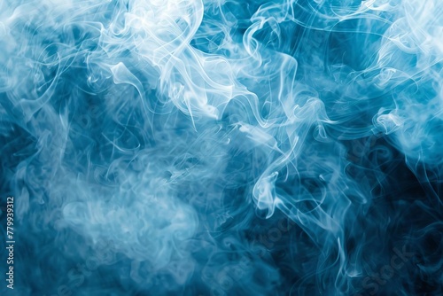 Smooth gradient of blue and white smoke, creating a grungy, grainy texture with a bright, glowing light