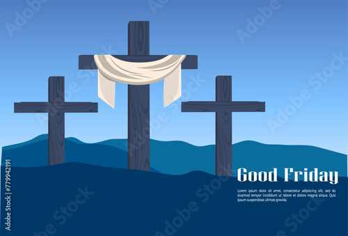 Jesus christian good friday event illustration social media post