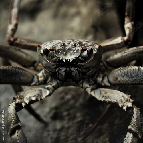 a close up of a crab