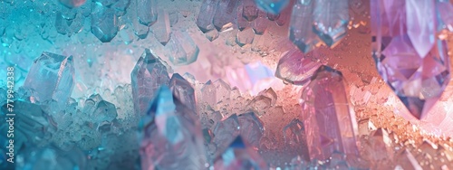 Abstract Crystal Reflections with Cool Tones 