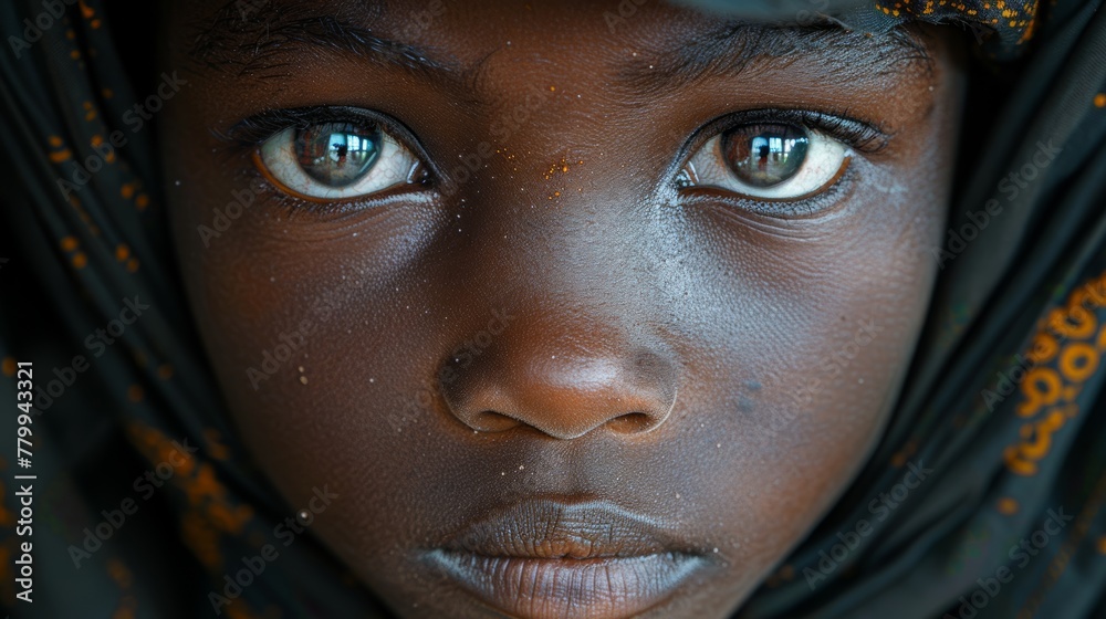 10 years old Nigerian boy eyes looking straight to the camera 10 years old Nigerian boy eyes looking straight to the camera