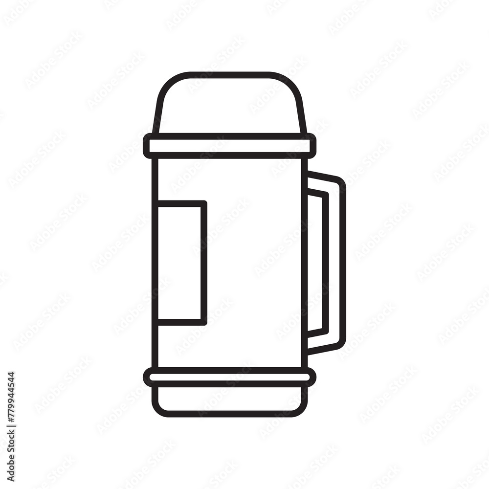 Thermo cup icon. Outline illustration of thermo cup icon for web design isolated on white background Thermo cup icon. Outline illustration of thermo cup icon for web design isolated on white background