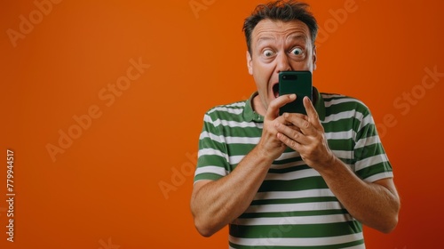 Man Shocked by Phone Message photo