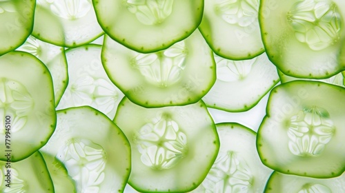cucumber slices close-up texture background 