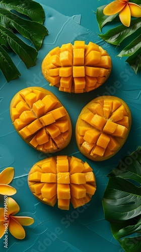 Cut mango  yellow mango