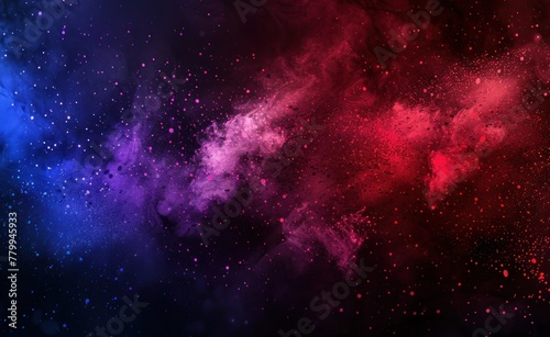 Surreal Synthesis: Luminous Abstract Art in Red, Purple & Blue - Generative AI
