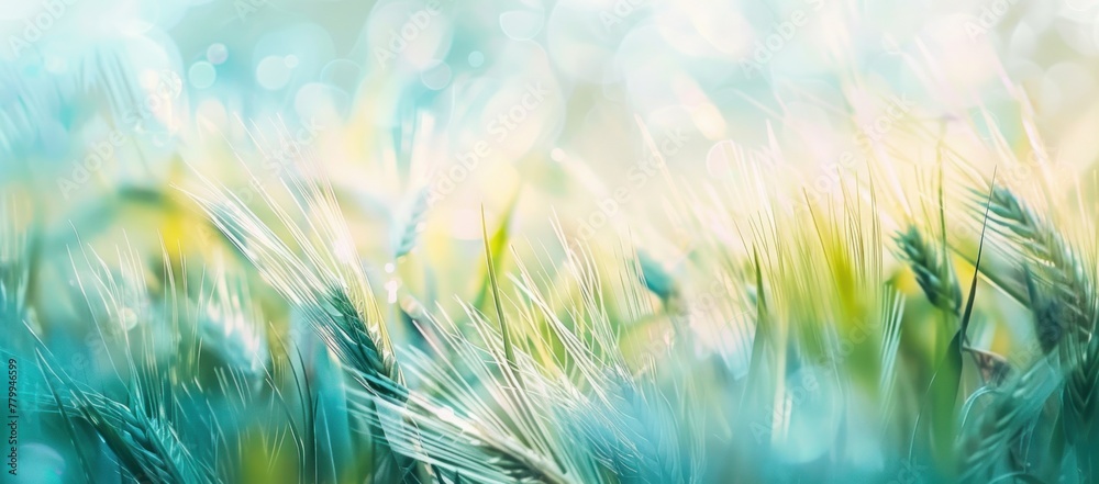 Golden Hour Splendor: Barley Ears Basking in Sunlit Serenity - Generative AI Golden Hour Splendor: Barley Ears Basking in Sunlit Serenity - Generative AI