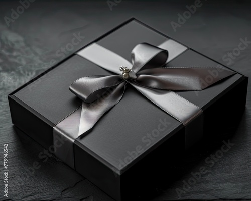 sleek black gift box with a minimalist design