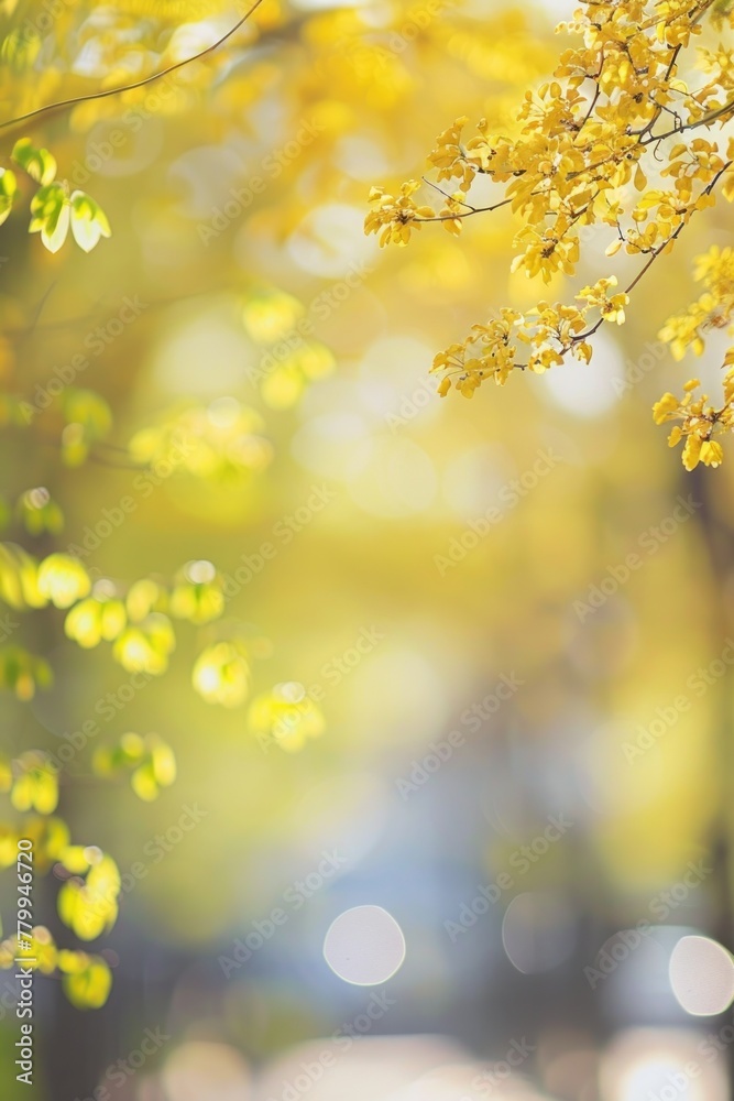 Obraz premium New Beginnings in Spring's Embrace - Luminous Leaves Dance - Generative AI