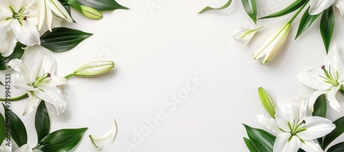 Serenity in Bloom: Easter Lilies Draped in Purity and Grace Generative AI © Gelpi