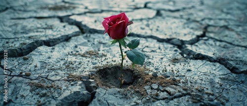 A wilted rose against a cracked earth background representing the pain of loss and neglect
