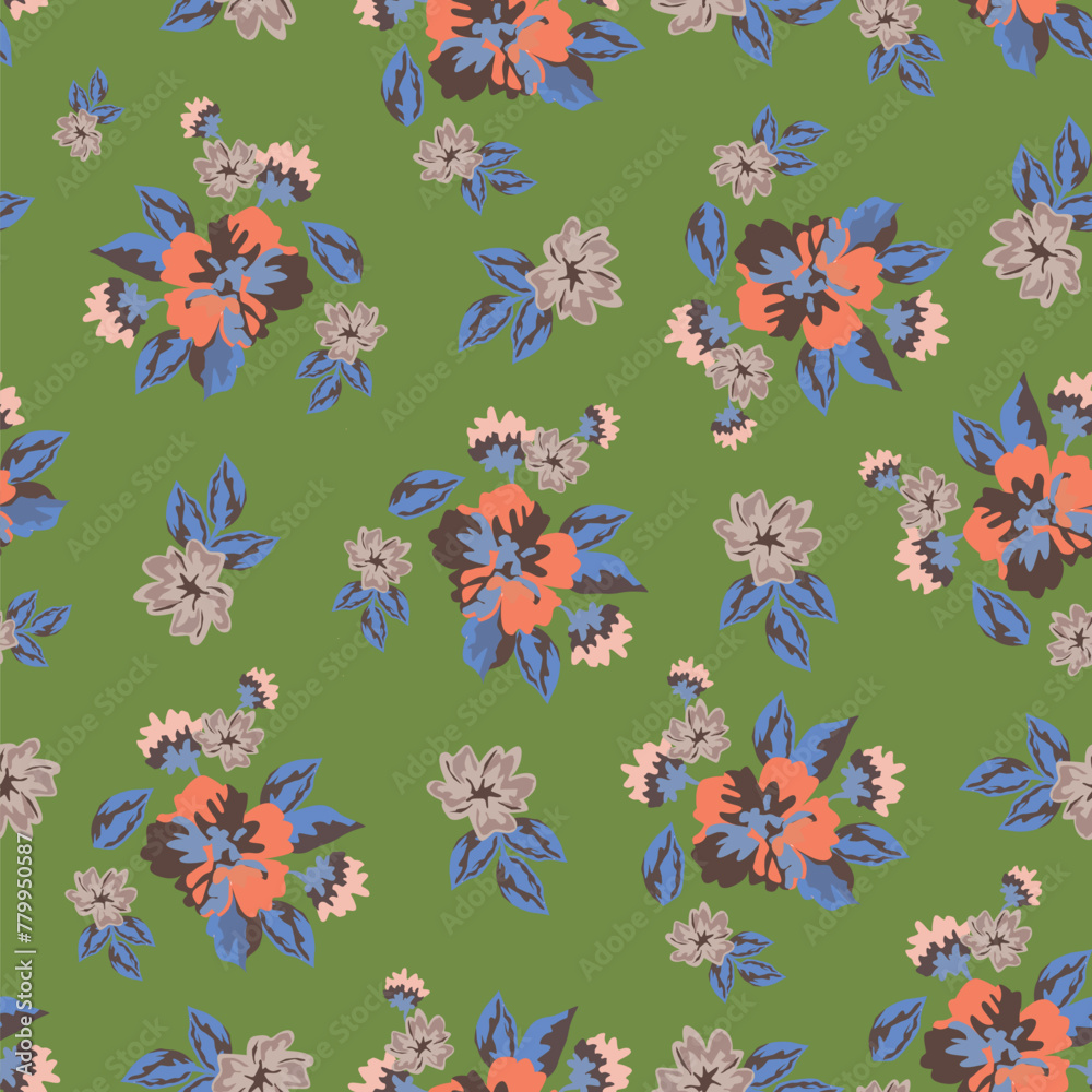 flower seamless pattern on muster background