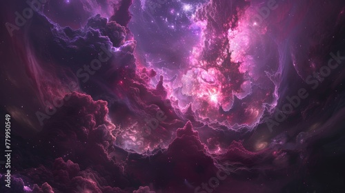 a purple and pink clouds