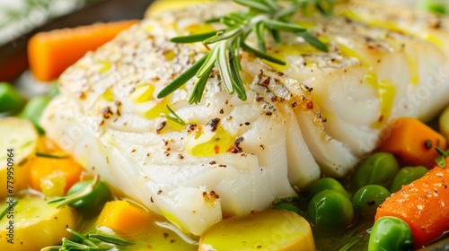 Danish cuisine: Boiled cod with mustard sauce. 