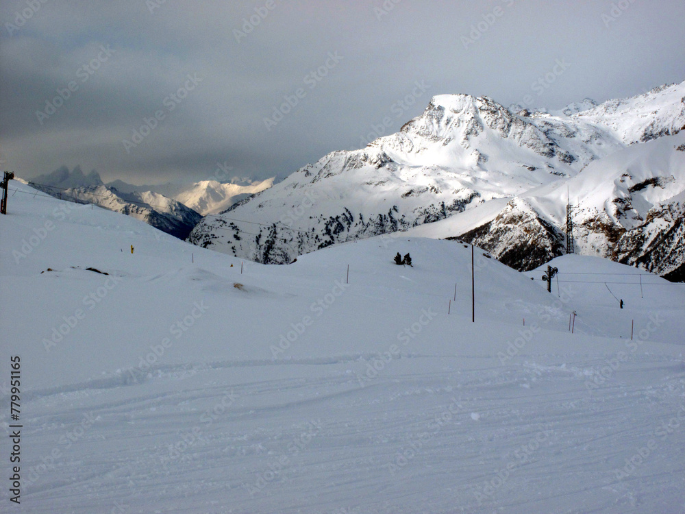 View of Termignon ski domain - Val Cenis - Savoie - France