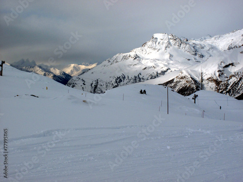 Obraz na płótnie View of Termignon ski domain - Val Cenis - Savoie - France w salonie